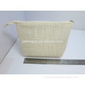 Deft design canvas cosmetic bag with silver traces